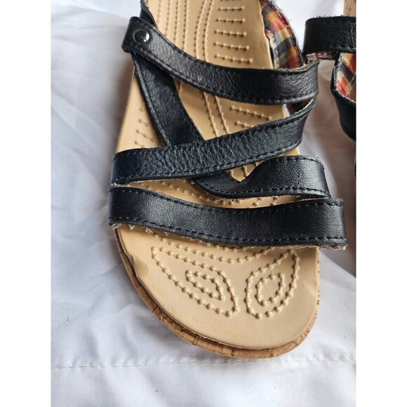 Womens Crocs Cork Wedge Sandals Shoes Siz 8 White Leather - Picture 5 of 9